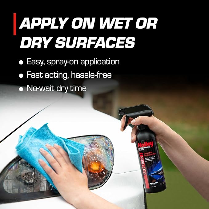 Holley Speed Finish - Ceramic Detailing Spray - High-Performance Car Care, Fast Acting, Quick Drying - Spray on Any Vehicle Surface to Repel Water and Protect Paint - 16 oz.