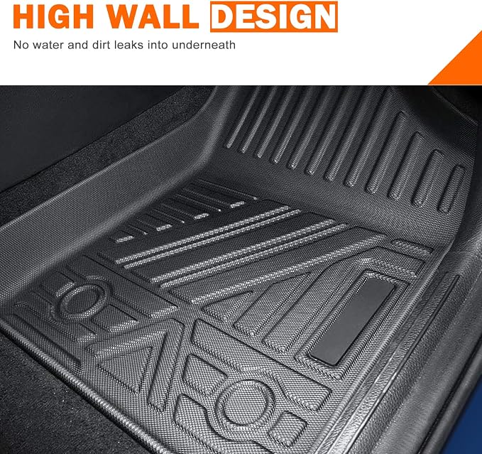 KUST Floor Mats for BMW X5 2019-2025 2026 (G05), All Weather Floor Liners Custom Fit X5 Accessories TPE Rubber Front Rear 2 Row Heavy Duty Non-Slip Black High Side