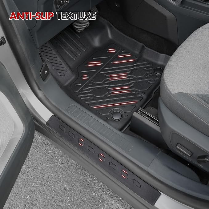 Mabett Floor Mats with Door Sill Protectors for Ford Maverick Gasoline Accessories 2026 2025 2024 2023 2022, All-Weather TPE Liner Mat Custom Fit Maverick Gasoline Model(NOT fit Hybrid)