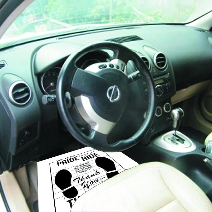 Chimailong White Car Paper Floor Mats : Disposable Floor Cars Auto Vehicles Automotive Mat Covers Protector Detailing Detail Wash Temporary Sticky 16x20 (400)