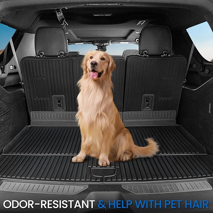Floor Mats Cargo Mat for 2021-2024 2025 2026 Chevrolet Chevy Suburban/GMC Yukon XL/Cadillac Escalade ESV 7 Seats Car Mat Accessories, All Weather TPE Full Set Trunk Cargo Liner