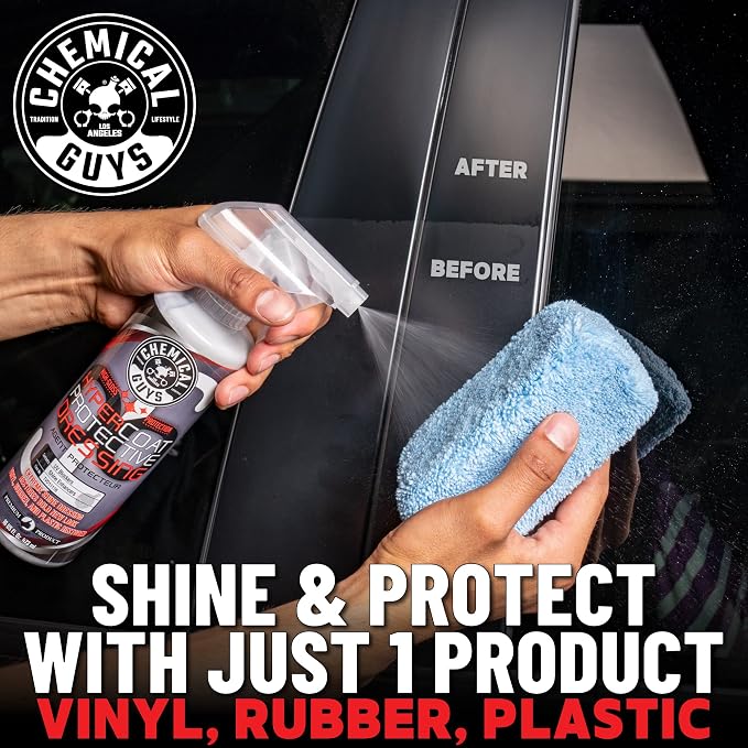 Chemical Guys, G6 HyperCoat High Gloss Dressing for Tires & Trim, 16 oz | High-gloss dressing revives vinyl, rubber, plastic, tires and trim with shine and a protective satin layer