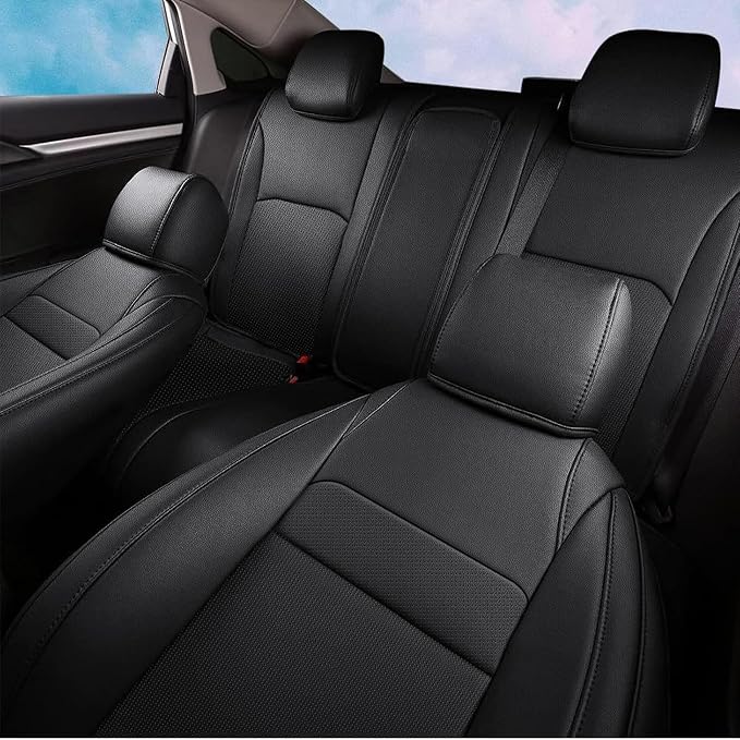 AOMSAZTO Seat Covers for Honda Civic Hatchback 2022-2024 Full Set Black | Custom Fit Sport LX & Hatchback Hybrid Sport Seat Covers, Water Resistant Faux Leather, Pet friendly, Anti-scratch