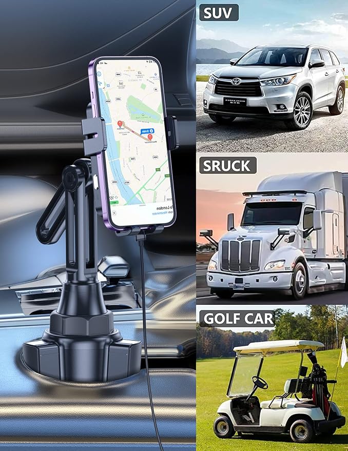 Wireless Car Charger, MOKPR 15W/10W/7.5W Cup Holder Phone Mount, Auto Clamping Fast Charging Car Mount, Air Vent Phone Holder for iPhone 16 15/14/13/12 pro/12/11/XS/X/8, Samsung S23/S22/S10/S9/S8, etc