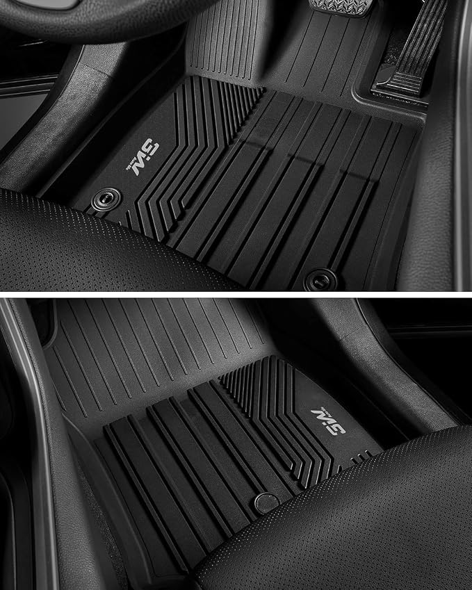 3W Floor Mats Fit Toyota Camry 2018-2024 FWD Only (Not for AWD), TPE All Weather Custom Fit Floor Liner, 1st and 2nd Row, Black(L/LE/SE/TRD/XLE/XSE)