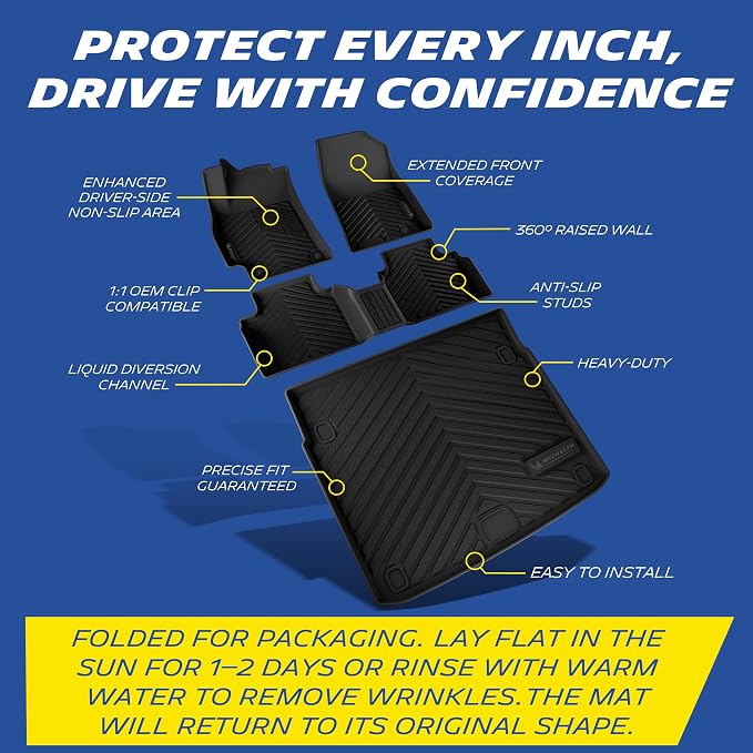 Michelin Vehicle Mats, Premier Series All-Weather TPE Custom Fit Liner for 2026 Kia K4 Hatchback Floor Mats, Not for K4 Sedan (4 Piece)