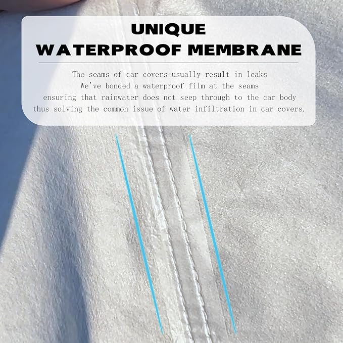 Car Cover Waterproof All Weather,Car Covers for Automobiles with Driver Door Zipper,Outdoor Car Cover Rain,Snow and UV Protection with Waterproof Adhesive Strip,Fit SUV-Length 200" to 206"