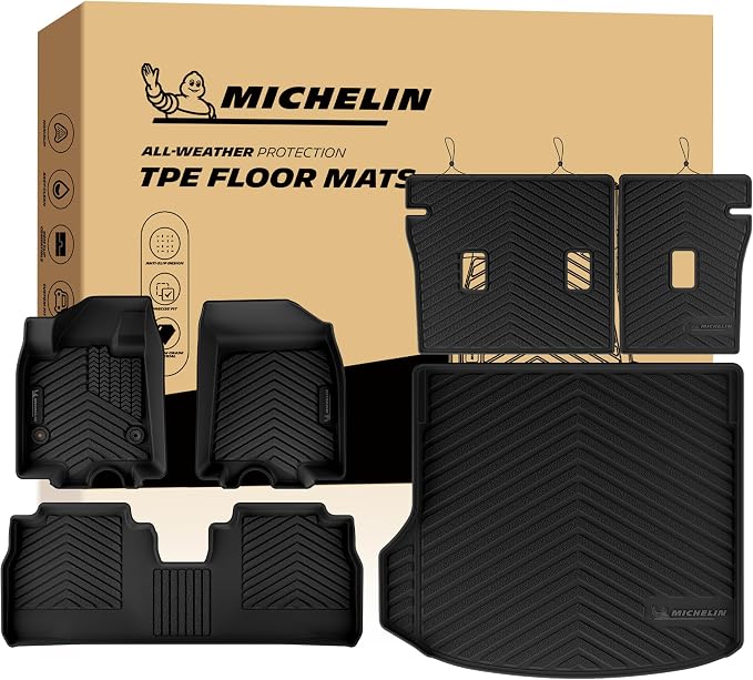 Michelin Vehicle Mats for 2024-2026 Chevy Equinox EV | Not Fit Gas, All-Weather TPE Custom Fit Liner, Premier