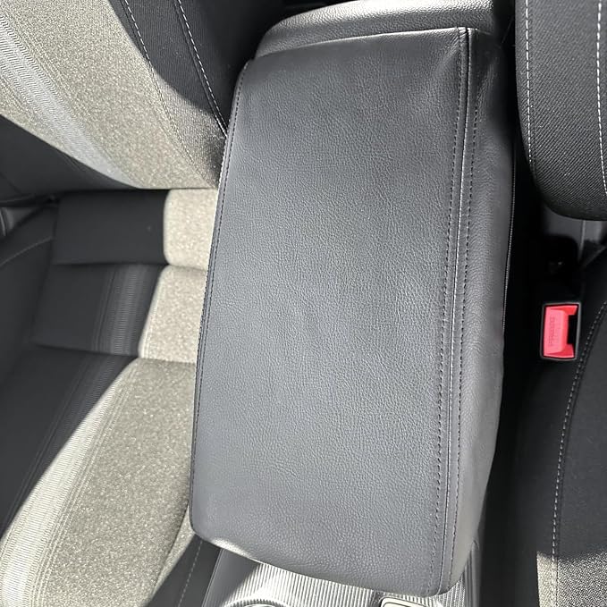 AOMSAZTO Center Console Covers for 2022-2026 Honda Civic Armrest Covers for Honda Civic Black with Black Stiches