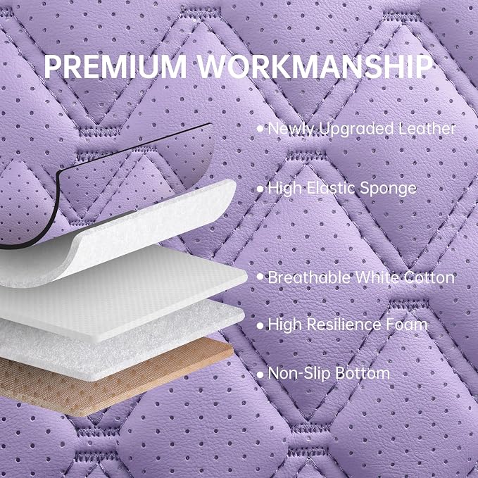 Car Seat Covers Full Set,5 Seat Leather Seat Covers for Cars,Front Seats and Back Seat Cover,Waterproof Car Seat Cushion Protectors,Universal Fit for Most Cars SUV Trucks(Purple, Full Set)