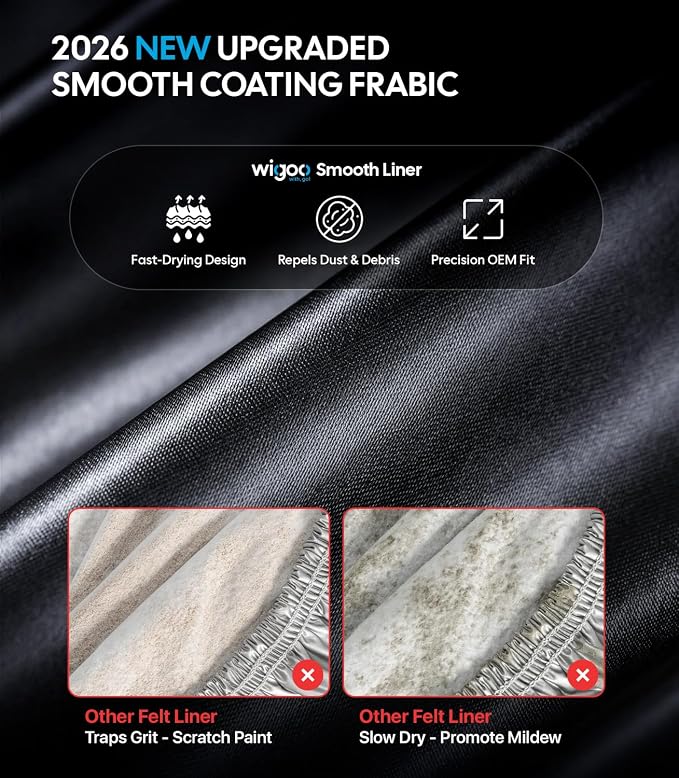 Wigoo Toyota RAV4 Car Cover 1996-2026, Custom Fit Waterproof All Weather Outdoor Full Exterior SUV Cover, Windproof Rain Sun UV Snow Dust Protection, Paint-Safe Lining, Door Zipper, RAV4 Accessories
