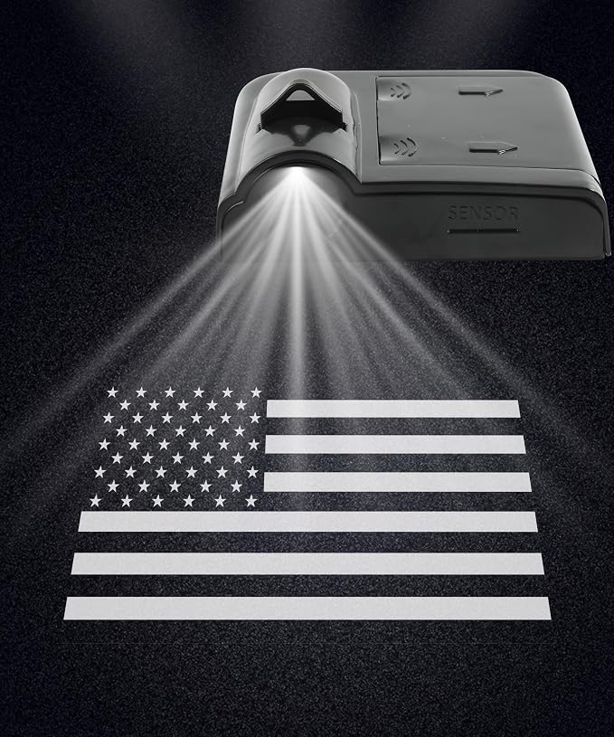 ESEWALAS 2Pcs Car Door Projector Lights,Car Door LED Logo Projector Light,Car Door Welcome Logo Projector Lights,Universal Holeless Magnet Sensor Ghost Shadow Welcome Lamp (Black), 639CMYBD001