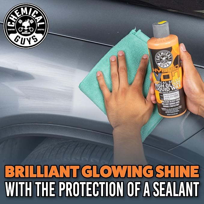 Chemical Guys, Hybrid V7 Optical Select High Gloss Liquid Car Wax, 16 oz | Liquid wax adds deep gloss and slick protection on any paint color, easy on and off, with a fresh orange scent