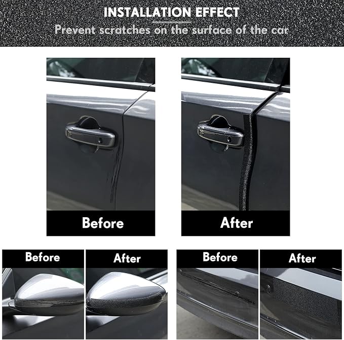 Frienda Car Door Edge Guards Door Sill Protector Automotive Entry Guard Anti Collision Scuff Sill Trim Protection Strips for Most Cars Vehicles Accessories(2 Inch Wide, 16.4 Feet,Black)
