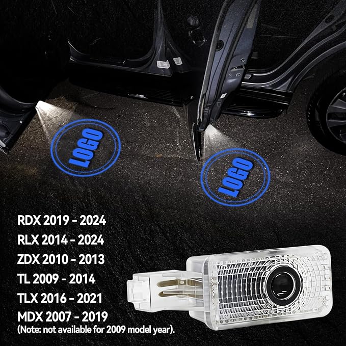 4 Pack Car Led Door Light Logo Projector Compatible with RLX/MDX/ZDX/TLX/TL/RDX Series, HD Welcome Lights Never Fade Door Light LED Puddle Light (Blue White)
