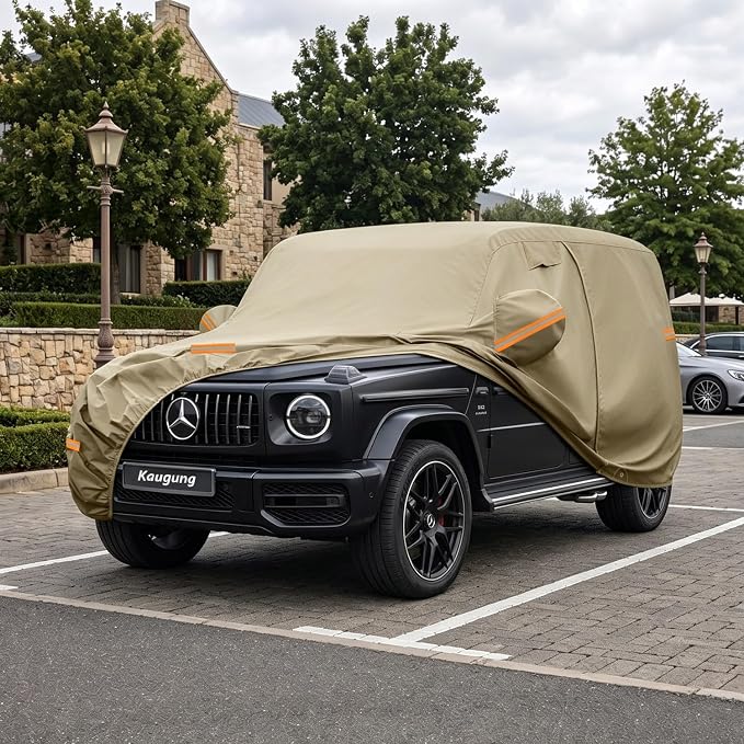 Kaugung Custom Fit Car Cover for Mercedes Benz G-Class G500 G550 G55 G63 G65 (2004-2026), Heavy Duty All Weather Waterproof Outdoor SUV Cover, Sun Rain UV Protection with Driver Door Zipper & Vents