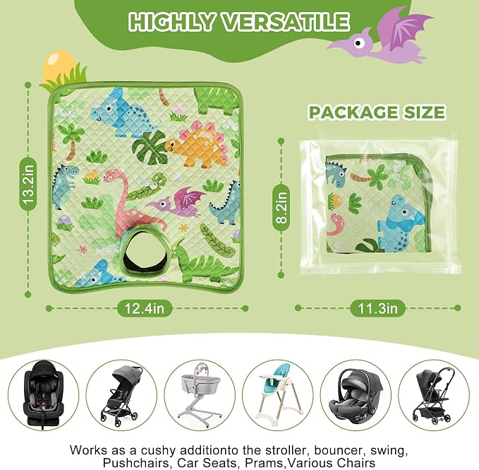 Car Seat Protector for Potty Training, 2 Pack Waterproof CarSeat Liner Toilet Training for Baby Infant Toddler, Dry Seat Piddle Pads Cover for Strollers (Green)