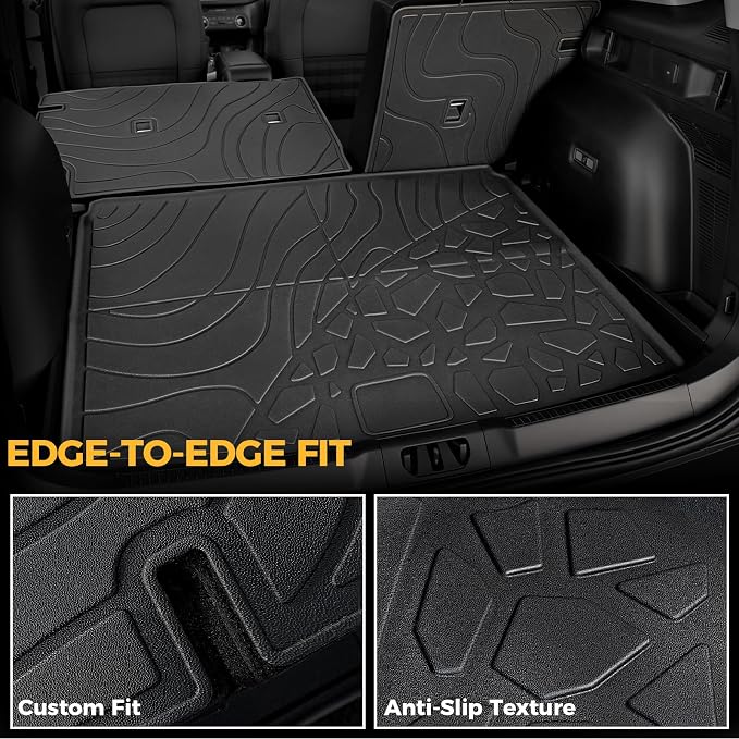 Floor Mats for Ford Bronco Sport 2021-2026, All Weather Floor Mats Trunk Cargo Liner with Backrest Protectors and Door Sill Guards Accessories, Full Coverage Set (Fit Compact Spare Tire)