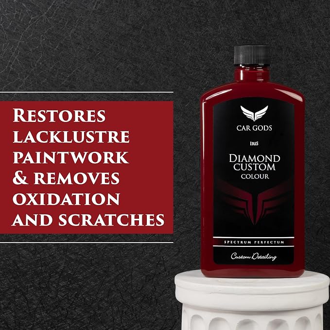 Car Gods Iris Custom Color Dark Red 3-in-1 Polish Wax Color Restorer & Scratch Remover, 16 Colors Available, 17 Fl Oz