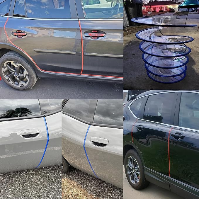 Winfort 33FT(10M) Universal Car Door Edge Protector Guards, No-Glue Required Rubber Seal U Shape Automotive Door Entry Guard, Suitable for Most Cars, SUVs and Trucks (Blue)