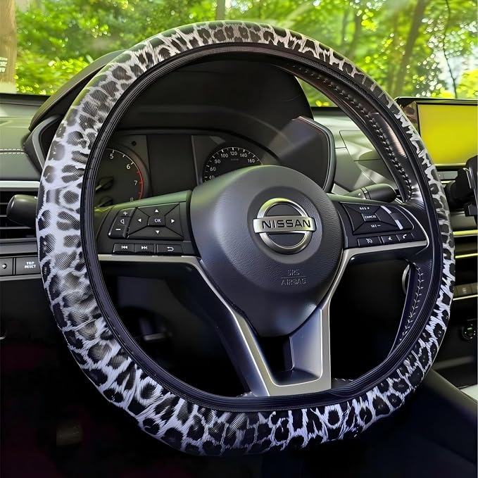 14-15 Inch Car Steering Wheel Cover, Breathable,Soft Non-Slip Steering Wheel Protector, for Most Cars, Trucks and SUV (BHXX)