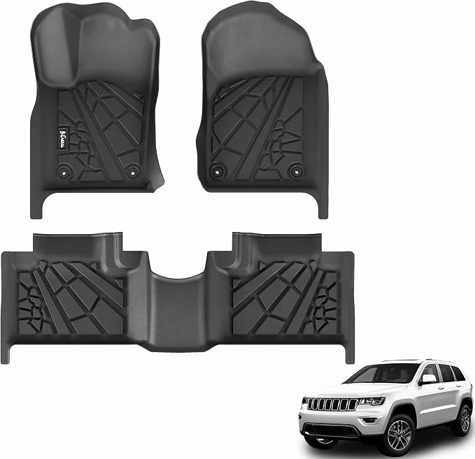 KARPAL Floor Mats for Jeep Grand Cherokee 2016-2021 / Dodge Durango 2016-2026, All Weather TPE Custom Fit Floor Liners Car Mats Accessories, Front & 2nd Row