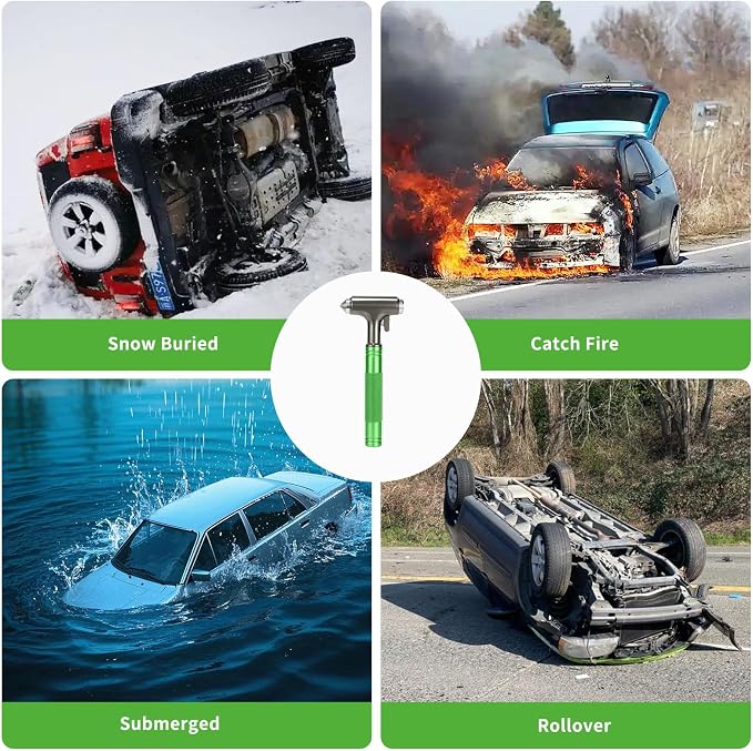Window Breaker Seatbelt Cutter, 3-in-1 Car Safety Hammer | Seatbelt Cutter. Car Glass Breaker