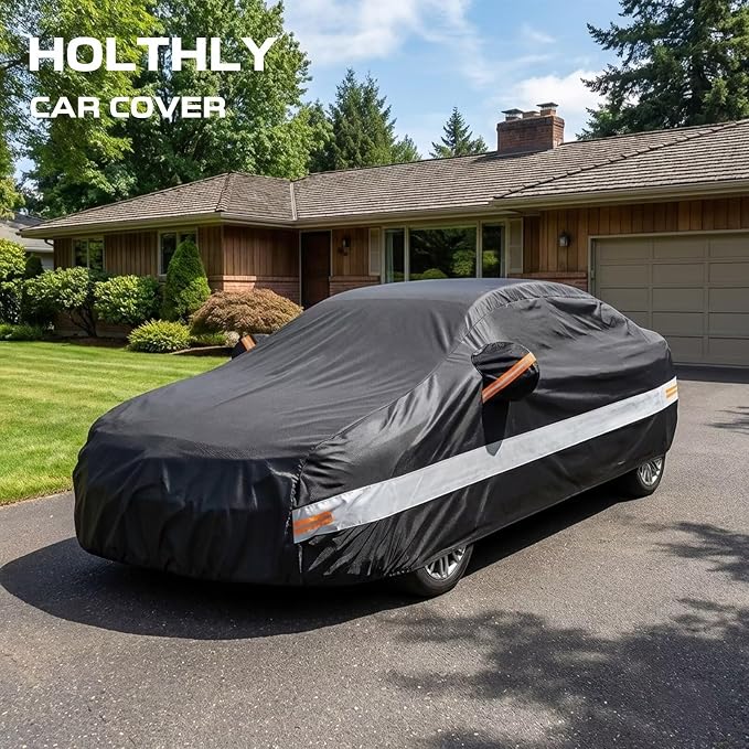 10 Layers Car Cover Custom Fit for Lexus ES ES350 ES300 ES300h ES350e ES500e(2012-2026), Waterproof All Weather for Automobiles, Outdoor Full Cover Sun Dust Rain Protection with Cotton. Black