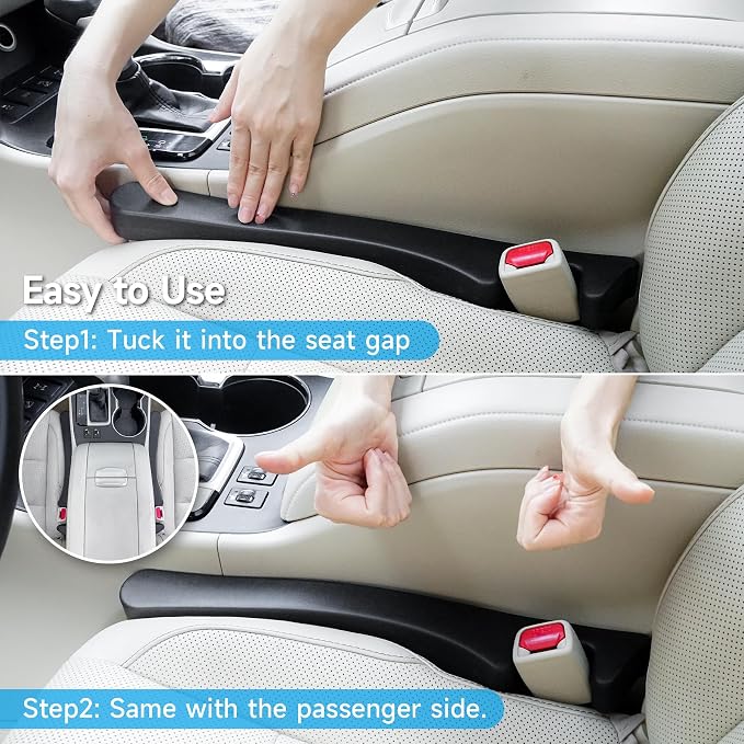Car Seat Gap Filler Organizer Soft Foam Strip Seat & Console Gap Blocker | 2-Pack Car Slot Seat Gap Filler Universal Fit Interior Accessory for Cars SUV Trucks Crevice Plug Blocker Stop Items Dropping