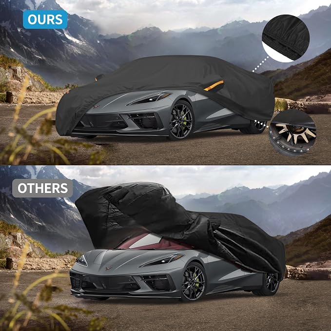 UV Protection Car Cover Windproof Dustproof Scratch Resistant Outdoor Universal Full Car Covers (5-Coupe Car Cover, C7-Fit Coupe/Cabrio-Length 218-227 inch)