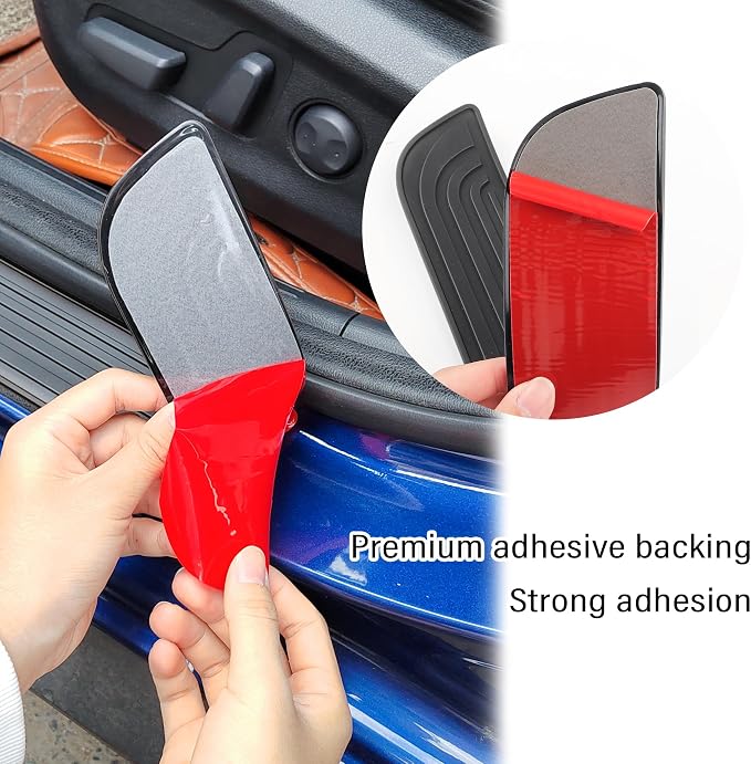 4PCS Car Door Sill Protector,Anti-Scratch Rubber Car Door Protector Edge Guards for Door Steps,Universal Waterproof Door Threshold Strips Exterior Accessories for Car Truck SUV (Black, Width 1.57")