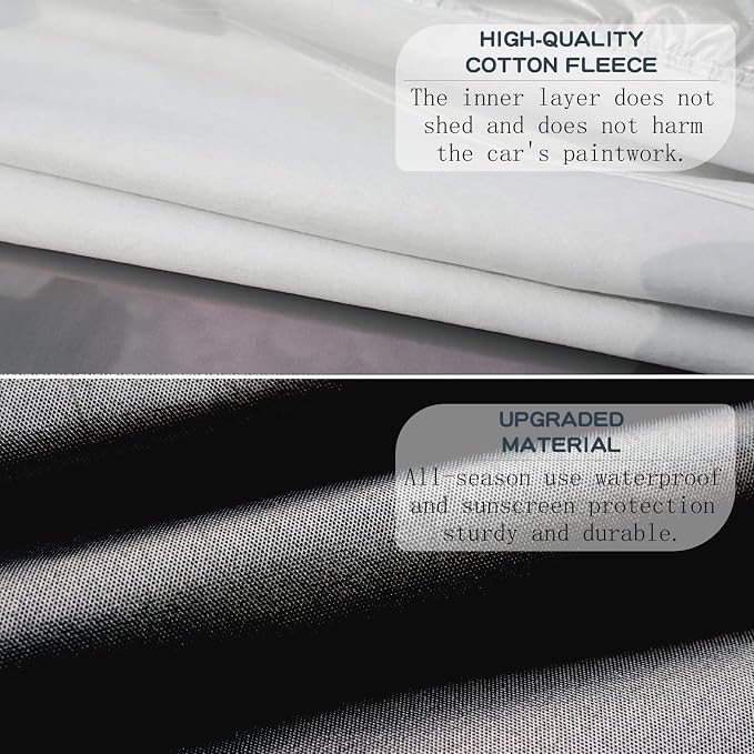 Tesla Model Y Car Cover (2020-2026) Waterproof All Weather, Heavy Duty Car Covers with Driver Door Zipper, Outdoor Rain Snow UV Protection (185" - 190")