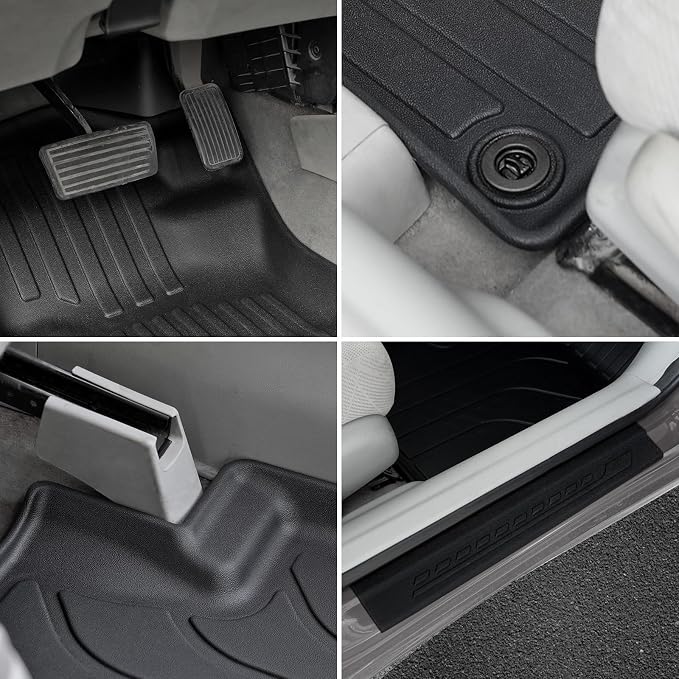 Floor Mats for 2012-2015 Honda Civic Sedan & Sedan Si (Not for Coupe), TPE All Weather Durable Floor Liners Door Sill Guards for Honda Civic