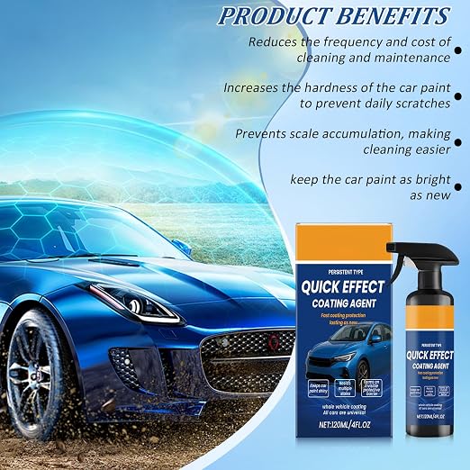 2Pcs Advanced Quick Effect Coating Agent, Advanced Car Quick-Acting Coating Agent Spray, Car Coating Spray, New Quicks Effective Coatings Sprays, Durable Car Shine