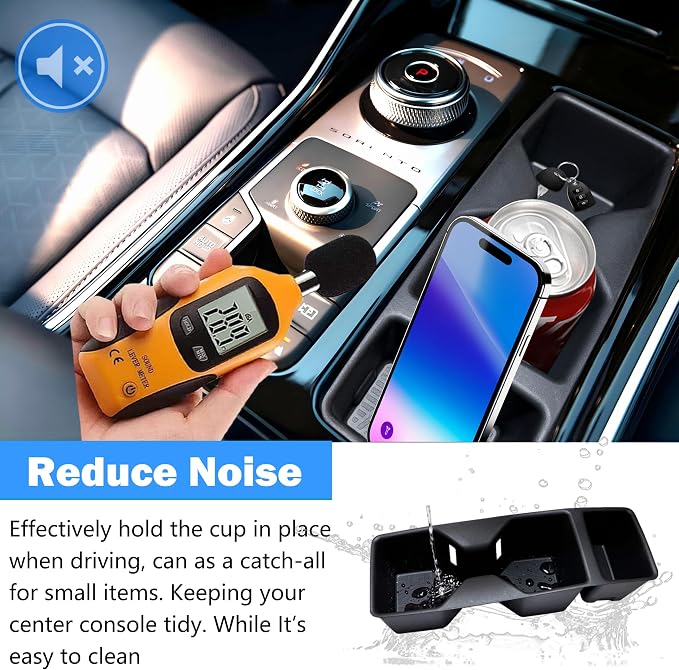 Center Console Cup Holder for Kia Sorento 2021 2022 2023 2024 2025 2026 Accessories Cup Holder Inset TPE Drink Holder Organizer Cupholder Protector Mats Pad Interior Decoration Black
