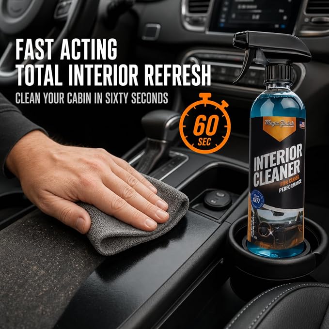 Magic Finish Interior Cleaning Spray (16 fl oz) – All-in-One Car Cleaner Spray for Seats, Dashboards & Consoles – Fast-Acting Car Cleaning Supplies for Rubber, Plastic, Carpet & Upholstery