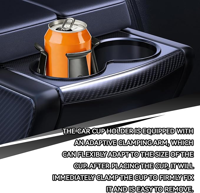 Car Cup Holder Expander, 2PCS Energy Drink Cup Holder Insert for Car, Adjustable Automotive Cupholder Expander Adapter with Adaptive Clamping Arm for Water Bottle Slim Cans Adhesive Storage Rack