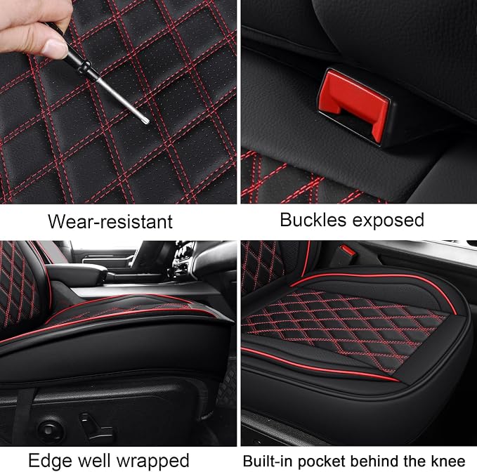 MIROZO Silverado Seat Covers,Truck Seat Covers Compatible with 2007-2013 and 2019-2026 Chevy Silverado GMC Sierra 1500 2500HD 3500HD Pickup Seat Cover Truck Accessories(Red,Full Set)
