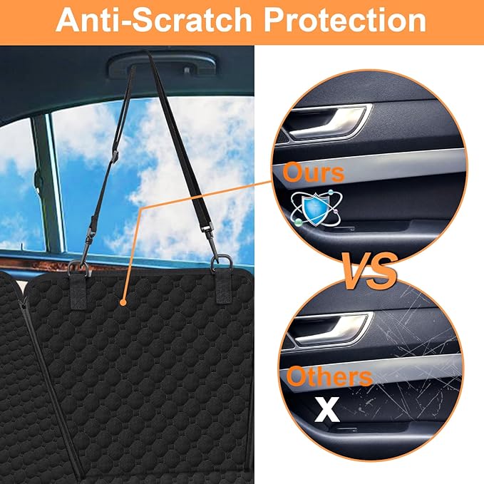 Mancro Dog Car Seat Cover for Back Seat, Waterproof Dog Hammock for Car | 600D Heavy Duty, Scratch-Resistant Back Seat Pet Cover for Dogs with PVE Nonslip Underside, Fits for Sedan, Trucks and SUVs
