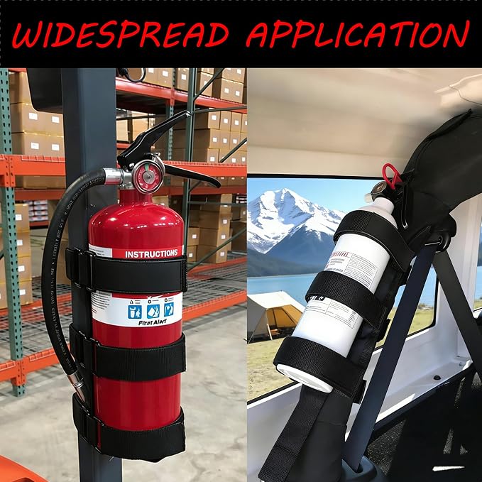 Fire Extinguisher Mount for Roll Bars - Roll Bar Fire Extinguisher Mount, Adjustable Car Trunk Fire Extinguisher Holder for Jeep Wrangler CJ YJ LJ TJ JK JKU JL JLU
