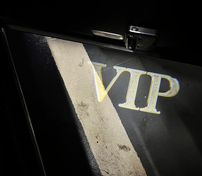 NewL 2 Pcs Led Car Door Welcome Light for Gold VIP Symbol Projector Lights | Clear ghost shadow projection, no damage to wiring, easy to install on car doors, universal fit for most vehicles