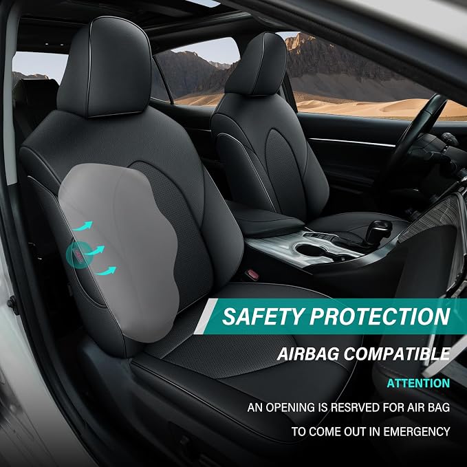 AOMSAZTO Car Seat Cover for Toyota Camry (Hybrid XLE Hybrid XSE) 2018-2024 Full Set Camry Seat Protector Leather Black