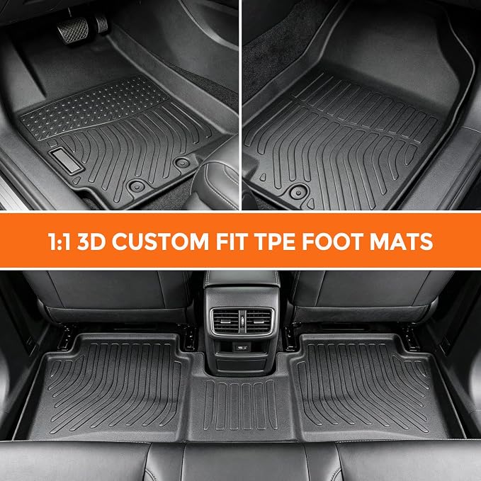Floor Mats for Hyundai Accent 2012-2017 | Heavy Duty TPE All Weather Protection, Waterproof Non-Slip Black Car Liners (Two-Row Floor Mats)