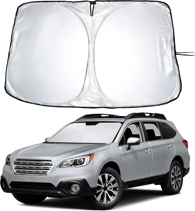 EcoNour Windshield Sunshade Compatible for Subaru Outback 2015-2017 2018 2019, Sun Visor for Front Windshield & Window Sun Shade Cover, UV Heat Blocker & Protector, Car Accessories