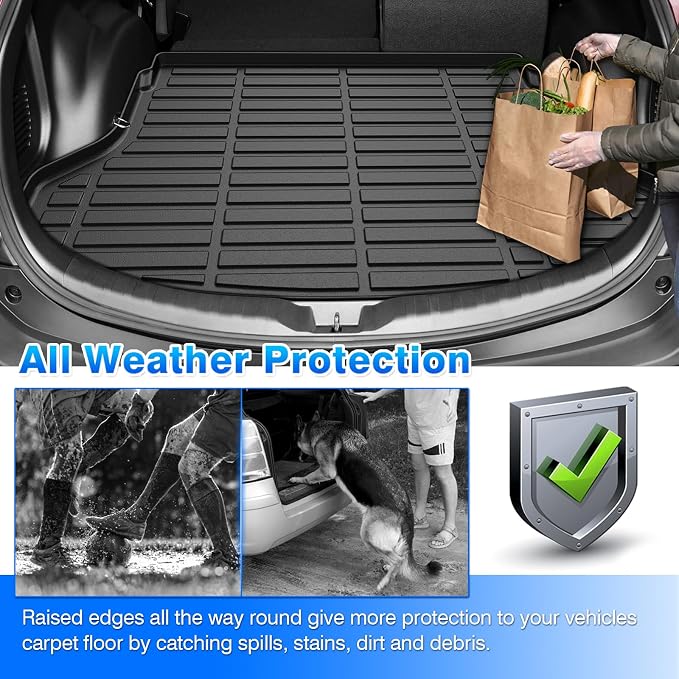 RAV4 Cargo mat - Trunk Mat for Toyota RAV4 2013-2018, All Weather Trunk Mat for RAV4 Accessories, Heavy Duty Rubber Mats, Car Accessories