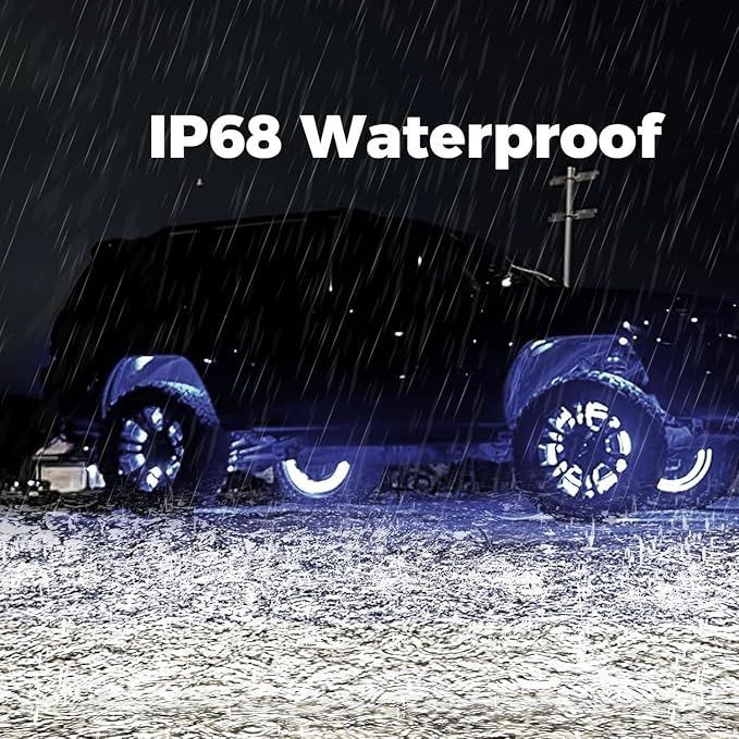 4PCS 5FT 1.4Meters Quad Row Pure White Strobe LED Underglow Strips Kit - Fit for Car Truck 17.5" Wheel Lights (Ideal for Underbody, Door, Wheel Rim Lighting)