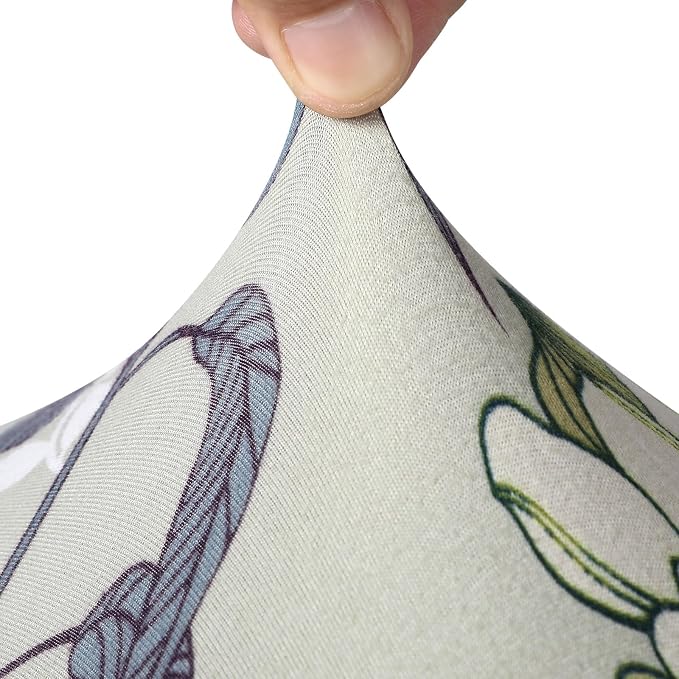 SearchI Seat Covers for Dining Room Chairs Stretch Printed Chair Seat Covers Set of 6, Removable Washable Upholstered Chair Seat Protector Cushion Slipcovers for Kitchen, Office(Green Flower)