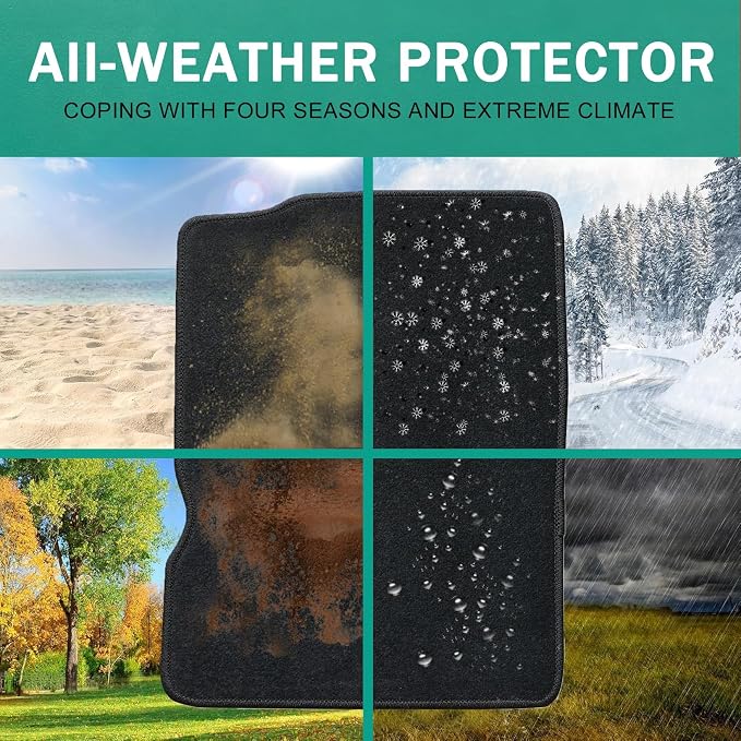 GXARTS Car Floor Mats Carpet Full Set All-Weather Protect Compatible with Chevy Equinox/GMC Terrain 4-Door 2010 2011 2012 2013 2014 2015 2016 2017 | Waterproof Black Car Mats with Anti-Slip Buckle