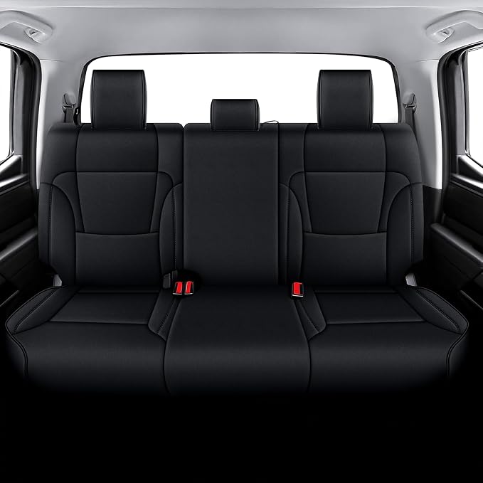 AOMSAZTO Custom Seat Covers for Toyota Tundra 2022 2023 2024 2025 2026 CrewMax SR SR5 Limited Platinum FFV TRD Pro Leather Car Seat Covers Full Set Black, Custom Fit Full Set Faux Leather Black