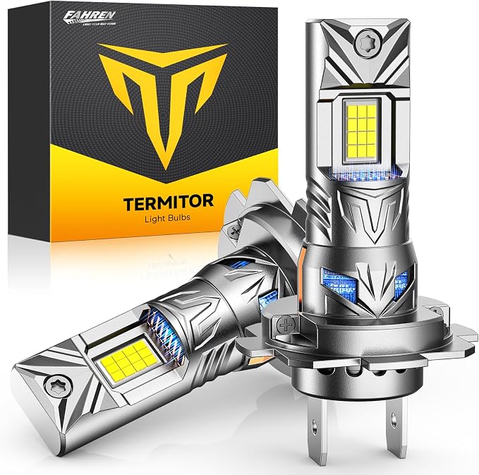 Termitor 𝐋𝐚𝐭𝐞𝐬𝐭-𝐆𝐞𝐧 H7 Led Bulb, 𝟗𝟎,𝟎𝟎𝟎𝐋𝐌 H7LL 24 Dual‑Sided High‑Focus CSP LED Chips, Canbus Ready, Superior Heat Dissipation, 𝟗𝟎,𝟎𝟎𝟎Hrs Lifespan Fog, IP68 Waterproof, 2 Pack